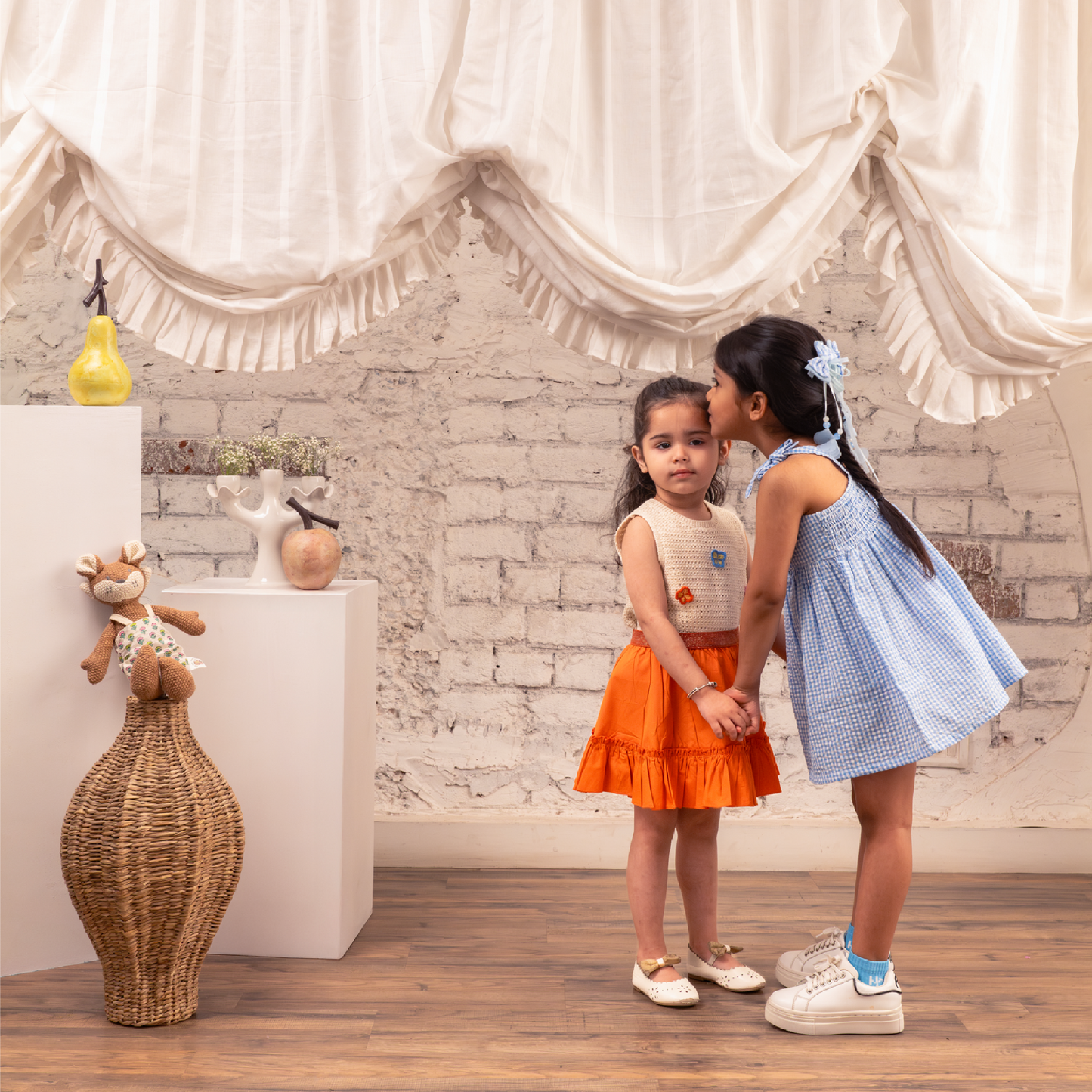 Rust Ruffle Twirl Skirt