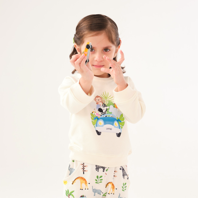 Baby Drop Shoulder Sweatshirt- The Safari Ride