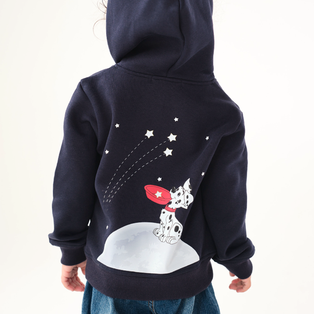 Baby Doggo On Moon Fleece Hoodie
