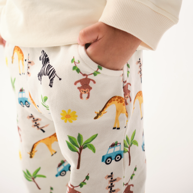 Baby Animal Safari Terry Joggers