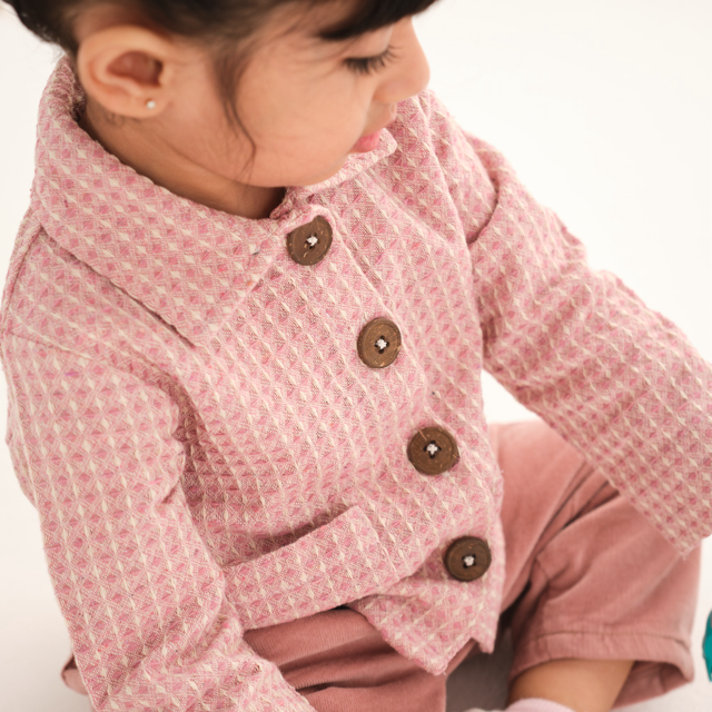 Baby Pink Waffle Jacket