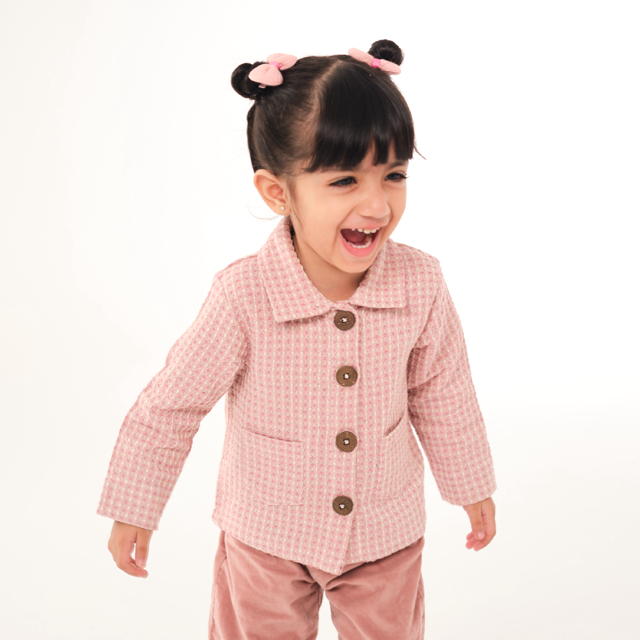 Baby Pink Waffle Jacket