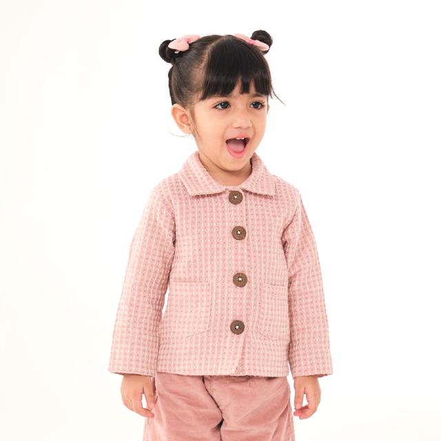 Baby Pink Waffle Jacket