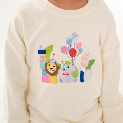 Baby Drop Shoulder Sweatshirt- Safari Party