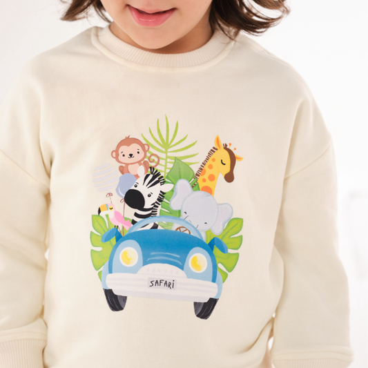 Baby Drop Shoulder  Sweatshirt- The Safari Ride