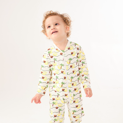 Baby Palm Print 2-way Zip Sleepsuit