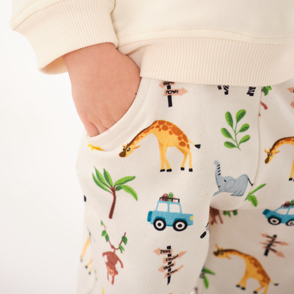 Baby Animal Safari Terry Joggers