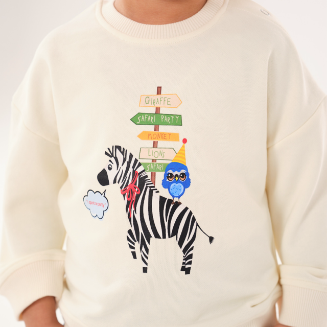 Baby Drop Shoulder Sweatshirt - Where Is The Party Print