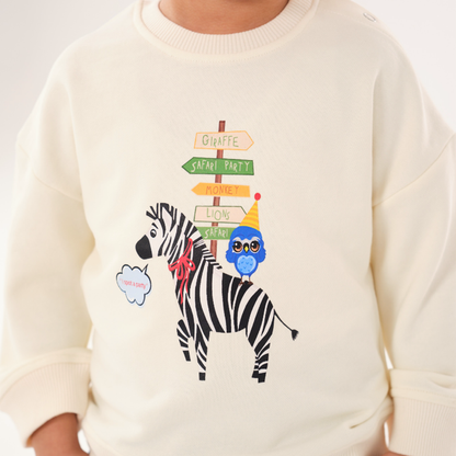 Baby Drop Shoulder Sweatshirt - Where Is The Party Print