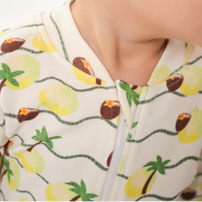Baby Palm Print 2-way Zip Sleepsuit