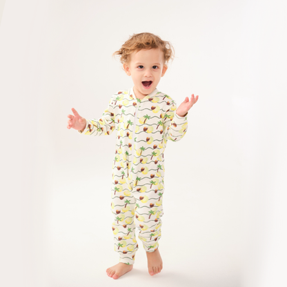 Baby Palm Print 2-way Zip Sleepsuit