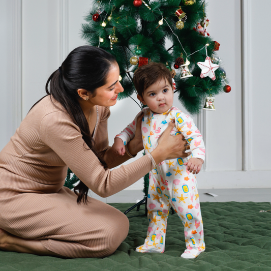 Baby Beach Peach Footed Sleepsuit