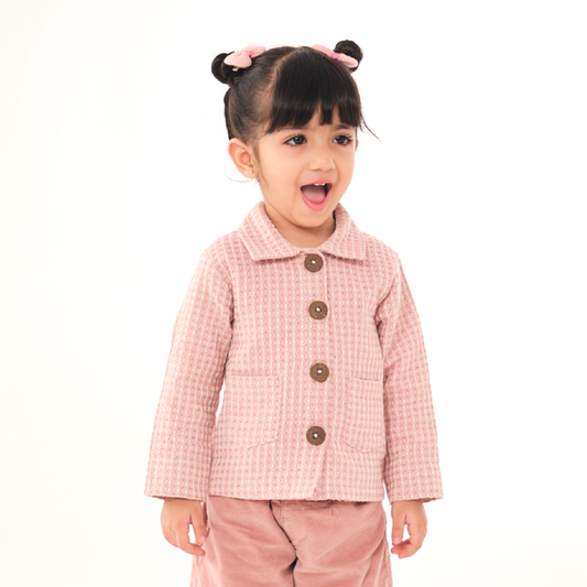 Baby Pink Waffle Jacket